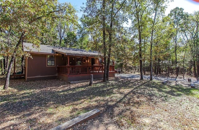 view of yard featuring a deck