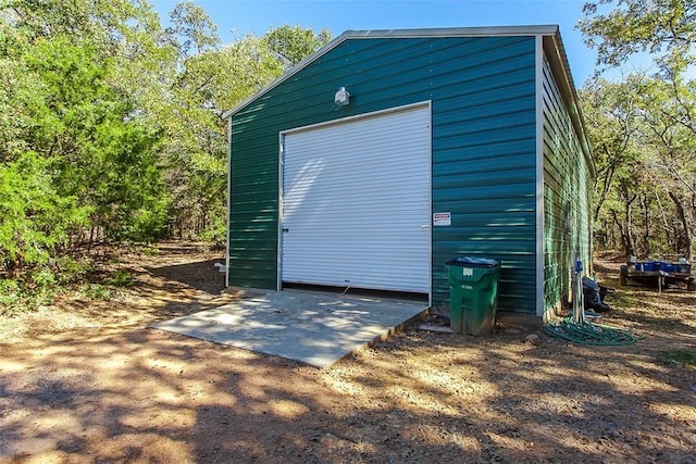 view of garage