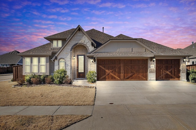 view of front facade with a garage