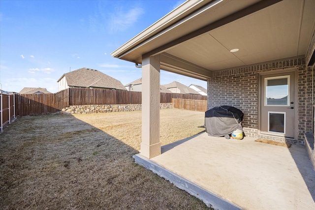 view of patio featuring grilling area