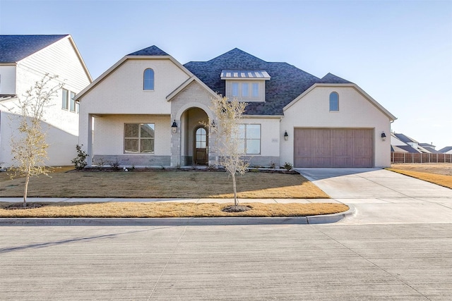 view of front of home with a garage