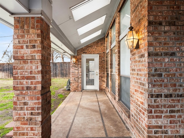 property entrance with a patio area