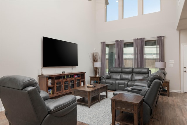 living room featuring hardwood / wood-style flooring