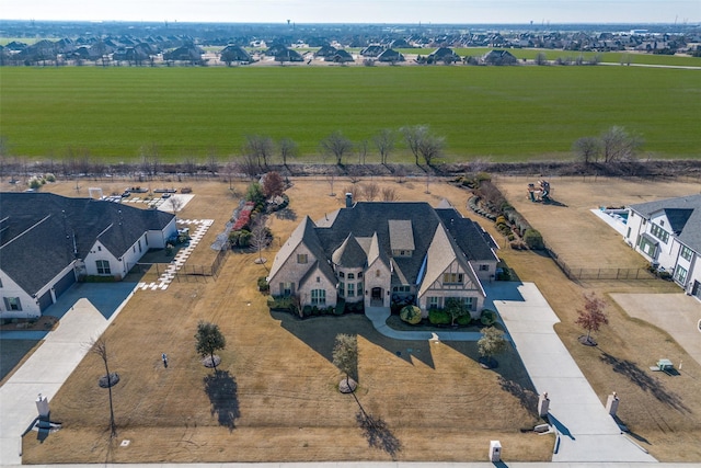 bird's eye view with a rural view