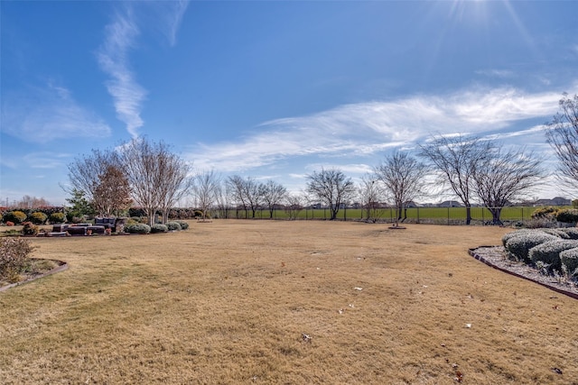 view of yard with a rural view