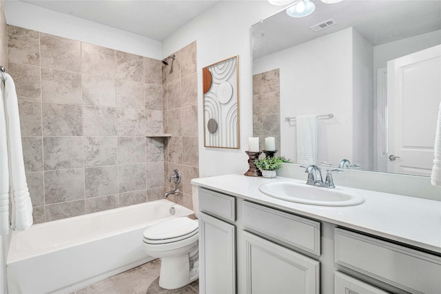 1731 Wichita Dr, Prosper, TX 75078 - bathroom with vanity, toilet, and shower / bathtub combination