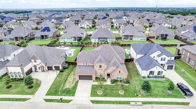 drone / aerial view with a residential view