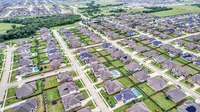 drone / aerial view with a residential view