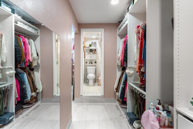 view of walk in closet