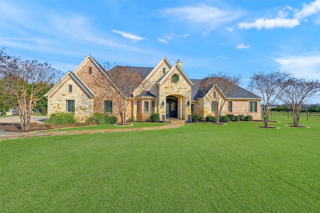 view of front of property featuring a front yard