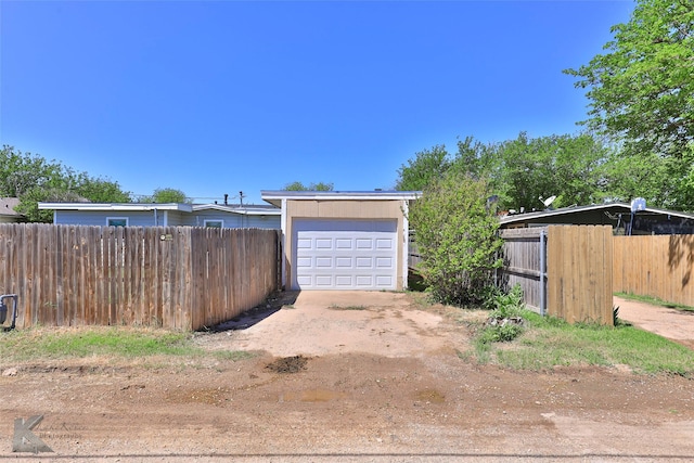 view of garage