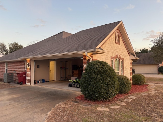 view of front of home with a garage