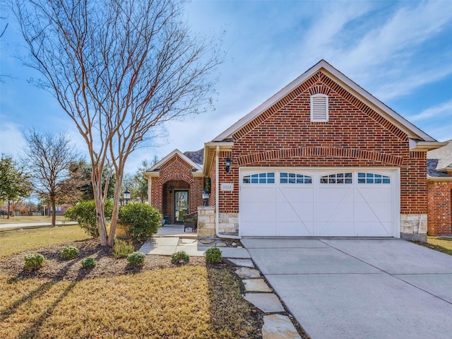 front of property with a garage