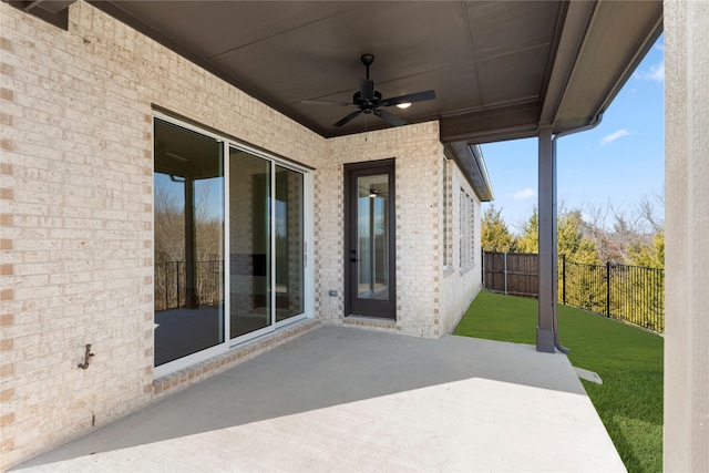 view of patio / terrace with ceiling fan