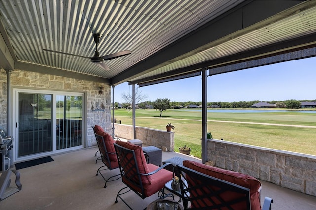 view of patio / terrace with ceiling fan