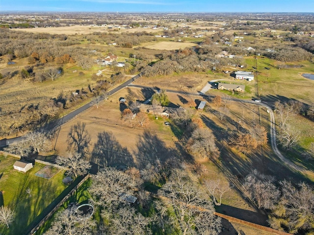 aerial view featuring a rural view