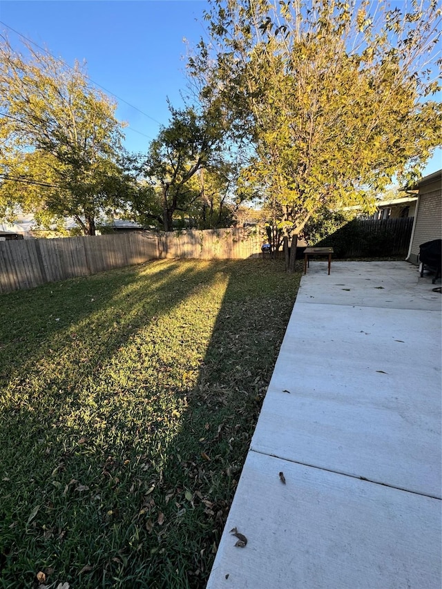 view of yard with a patio area