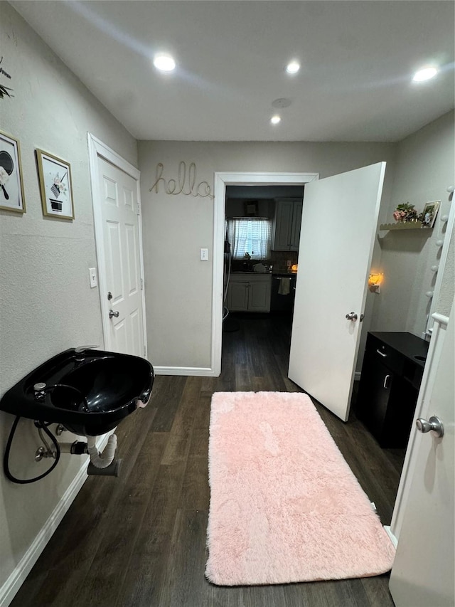 bathroom featuring hardwood / wood-style floors