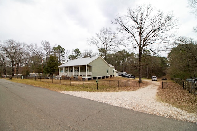 exterior space featuring covered porch