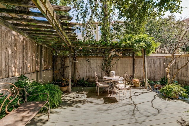 view of patio with a wooden deck