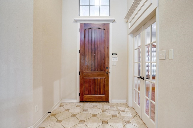 foyer entrance with french doors