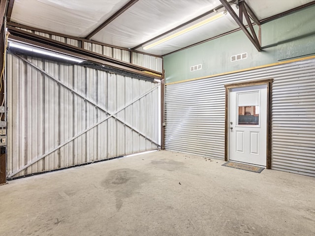 garage with visible vents