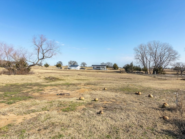 view of yard with a rural view