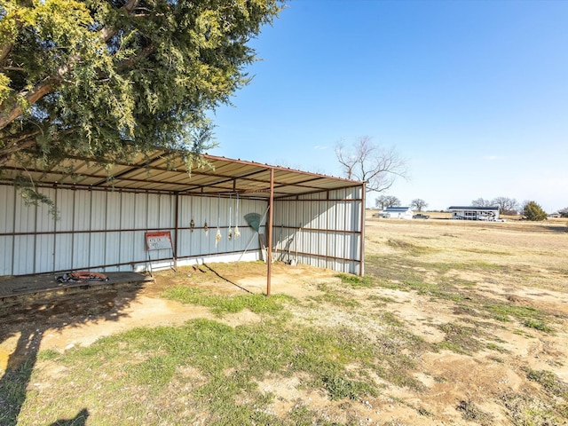 exterior space with an outbuilding