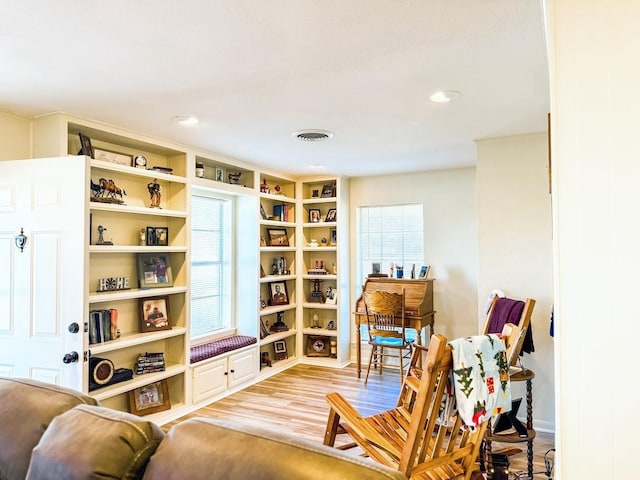 living area featuring wood-type flooring