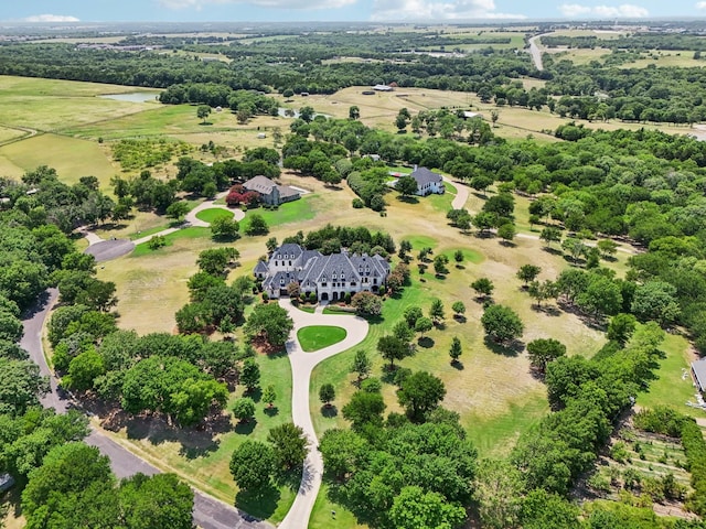 aerial view featuring a rural view