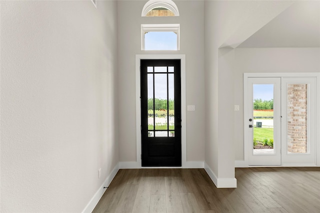13728 Riola Dr, Little Elm, TX 75068 - doorway featuring wood finished floors and baseboards