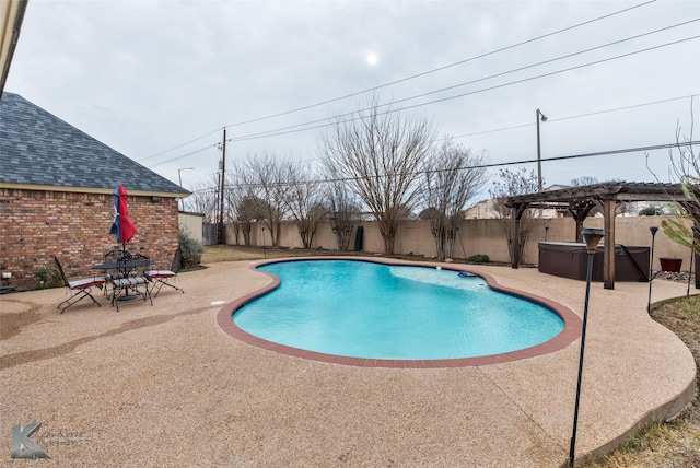 view of pool with a patio area and a pergola