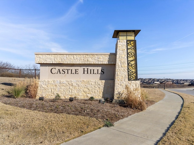 view of community sign