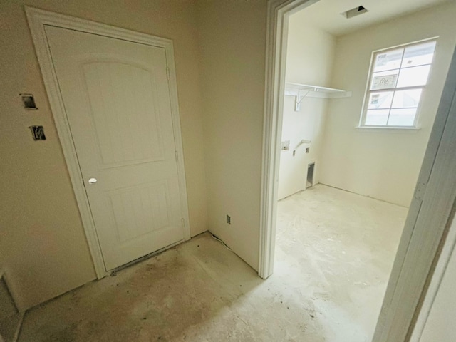 view of clothes washing area