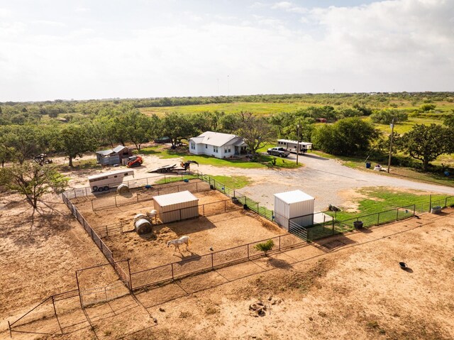 aerial view with a rural view