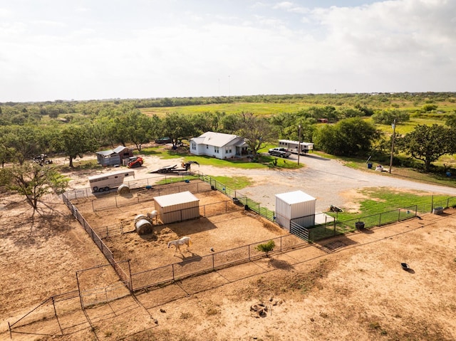 drone / aerial view with a rural view