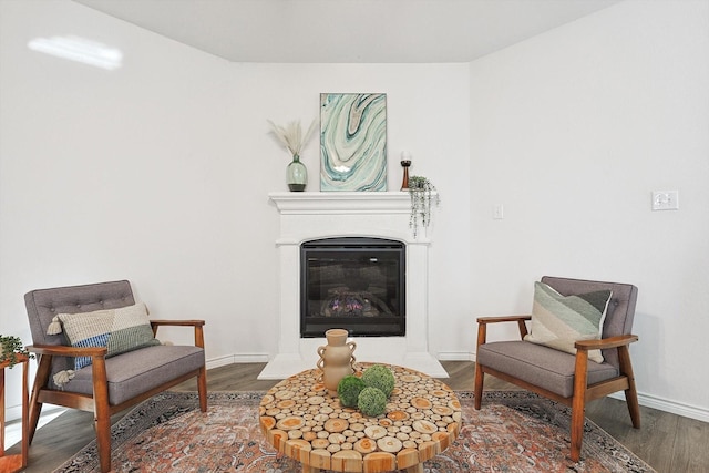 sitting room featuring wood-type flooring