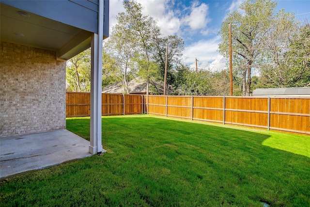 view of yard featuring a patio area