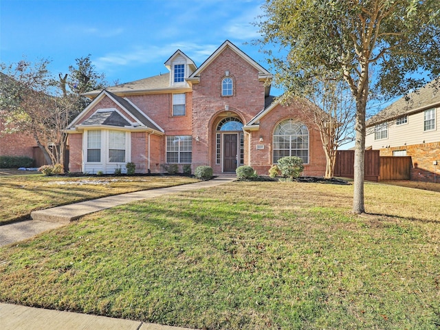 front facade with a front yard