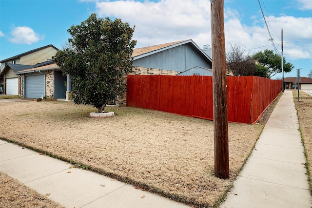 exterior space featuring a garage