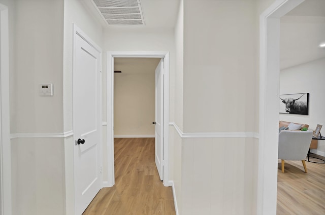 hallway featuring light wood-type flooring