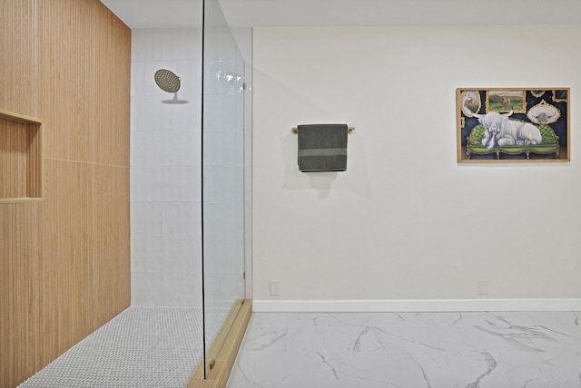 interior space featuring tiled shower