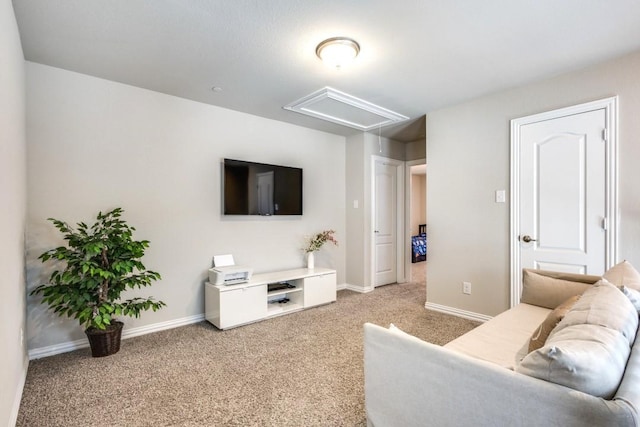 living room featuring carpet floors