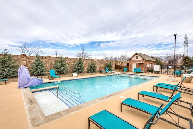 view of pool featuring a patio area