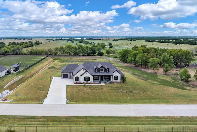 drone / aerial view featuring a rural view