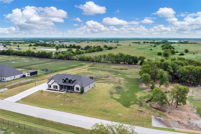 aerial view with a rural view