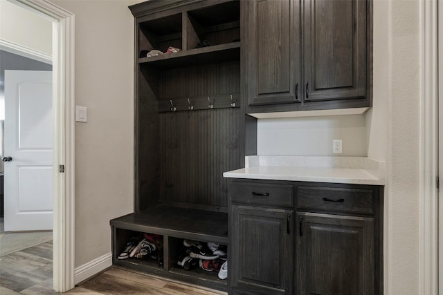 mudroom featuring light hardwood / wood-style flooring