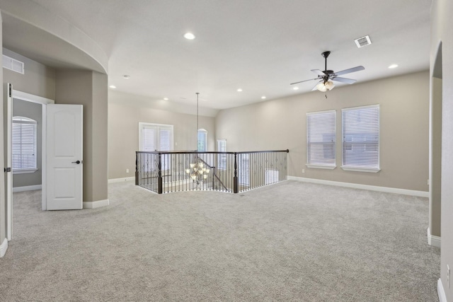 1776 Halifax St, Roanoke, TX 76262 - spare room with a ceiling fan, carpet floors, baseboards, and recessed lighting