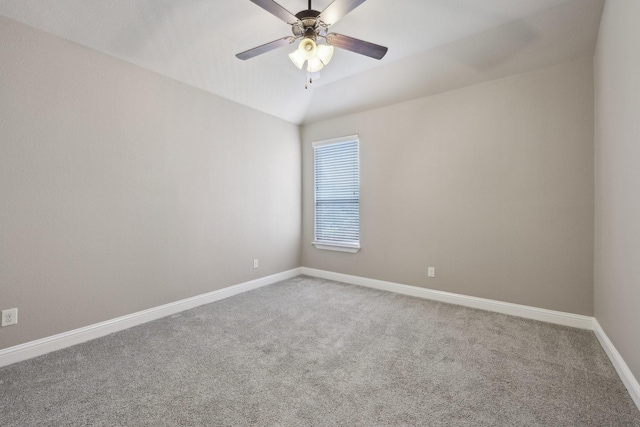 1776 Halifax St, Roanoke, TX 76262 - unfurnished room with carpet flooring, ceiling fan, baseboards, and vaulted ceiling
