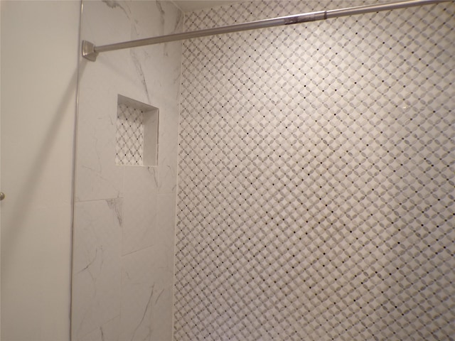 interior details featuring tiled shower